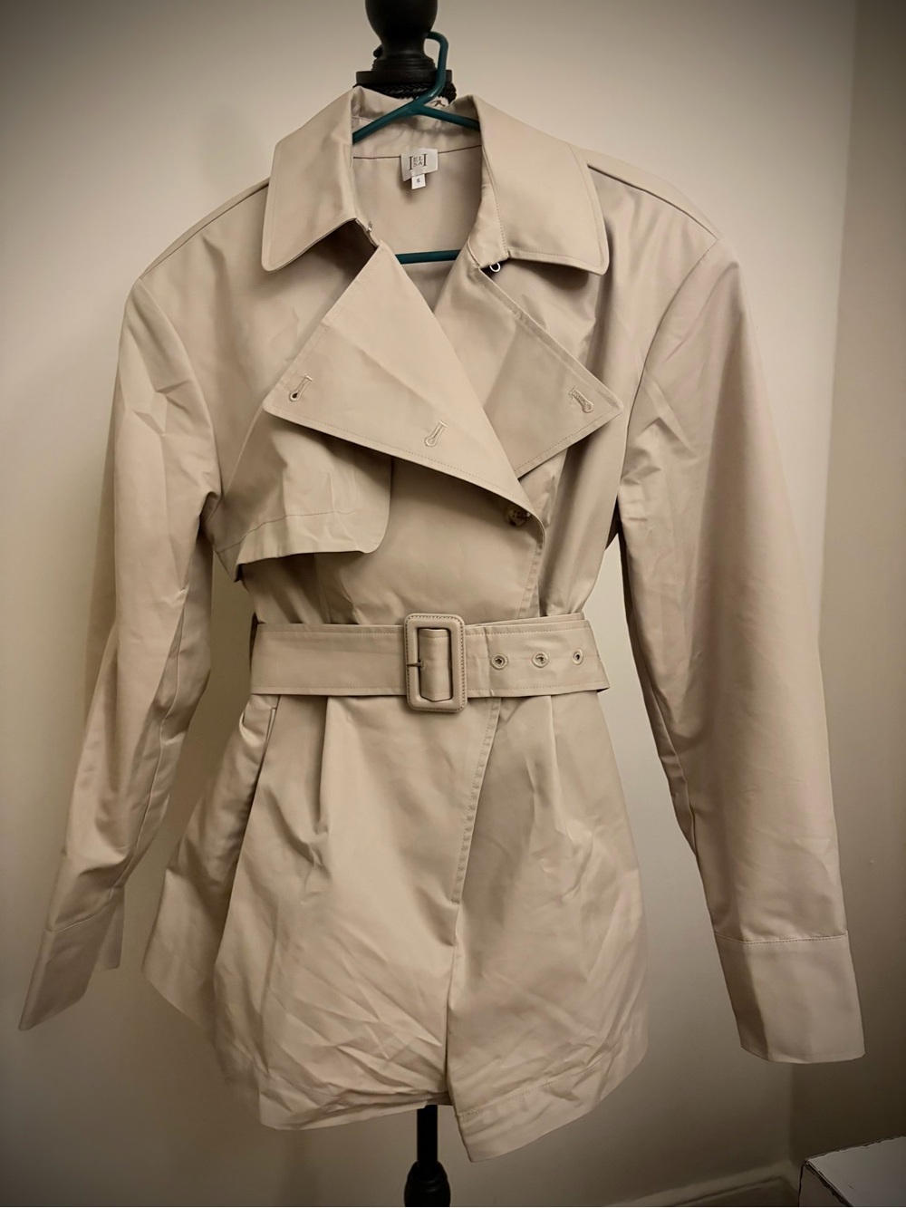 Helsa—Khaki Trench Coat Jumpsuit/Romper, Sz S, MINT - Picture 4 of 16
